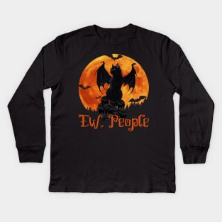 Retro Cat Daddy - Vintage Black Cat Sunset - Black Cat Halloween T-shirt Kids Long Sleeve T-Shirt